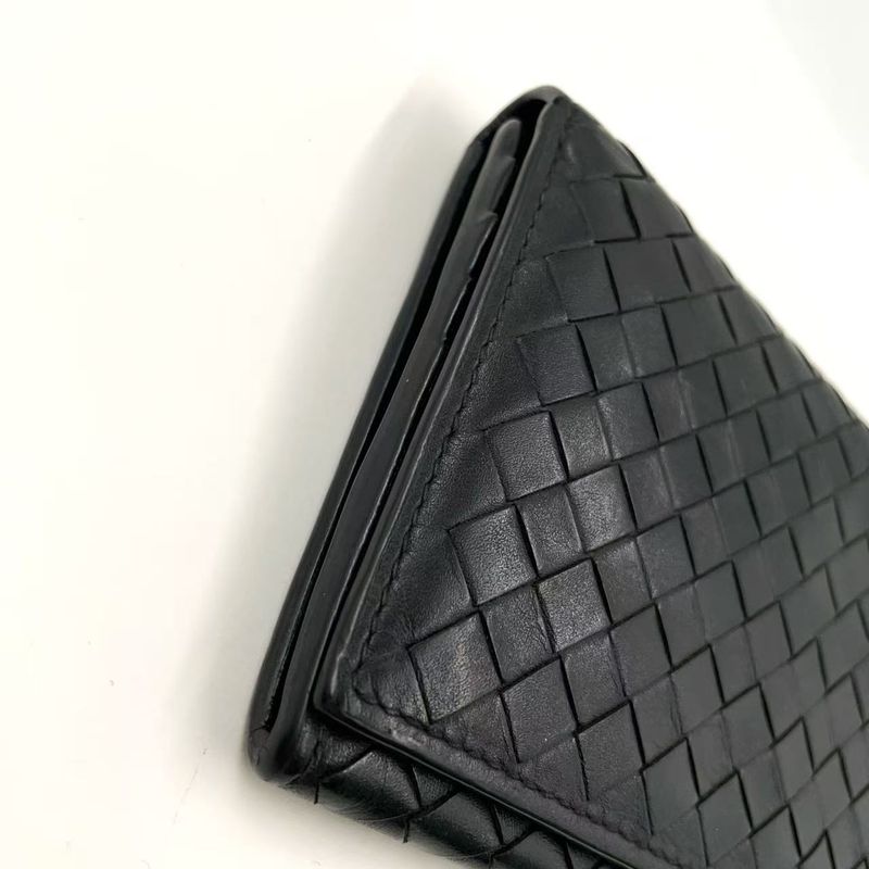 Bottega Veneta Intrecciato Leather Black Bifold Long Wallet Gold