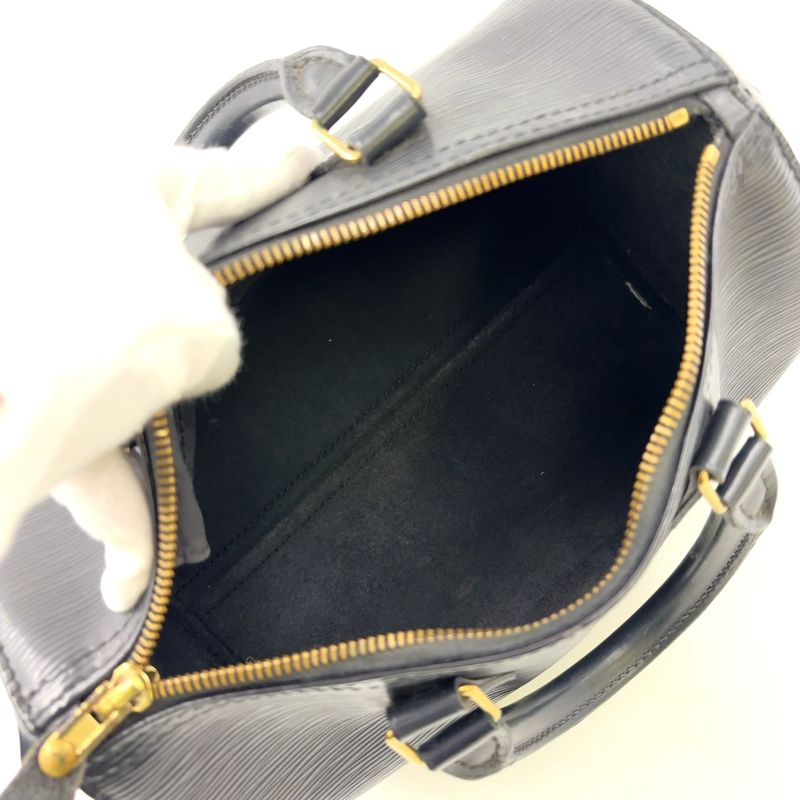Louis Vuitton Speedy 25 Epi Noir Black Leather Black Handbag Gold M43012
