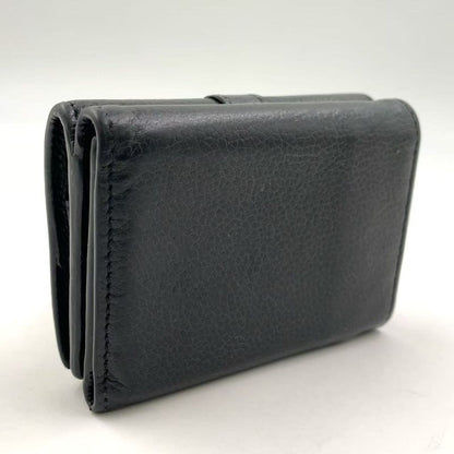 Saint Laurent Paris Origami Leather Black Tiny Wallet Gold 669959