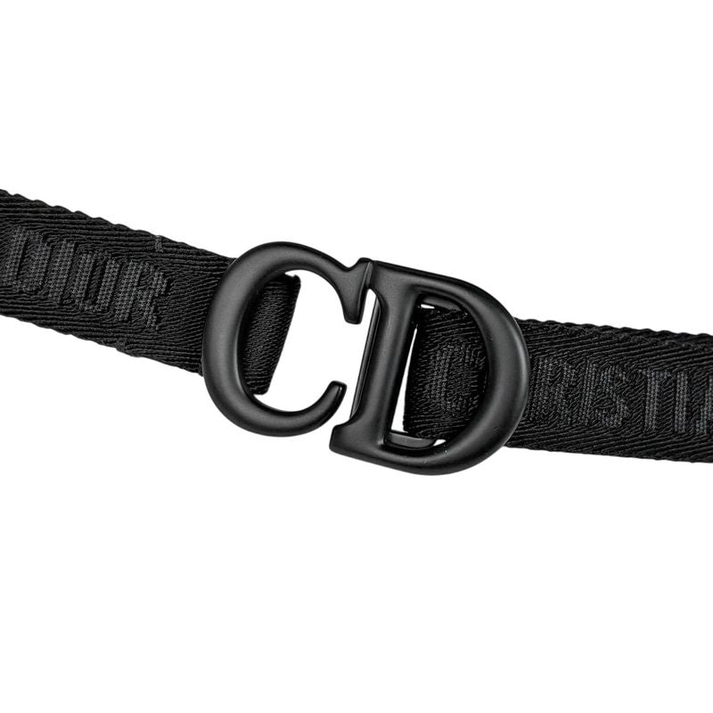 Christian Dior Saddle Bag Logo Waist Bag Body Bag Leather Black Ladies