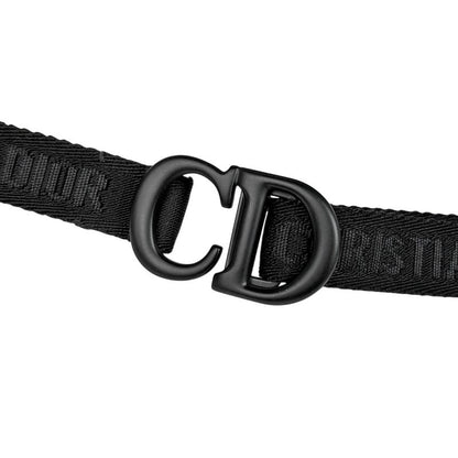 Christian Dior Saddle Bag Logo Waist Bag Body Bag Leather Black Ladies