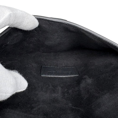 Christian Dior Saddle Bag Logo Waist Bag Body Bag Leather Black Ladies