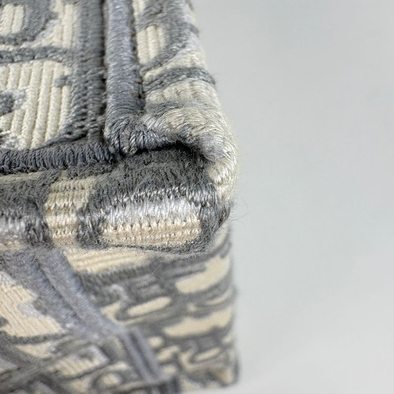 Christian Dior Book Tote Bag Medium Oblique Handbag Tote Bag Canvas Gray White