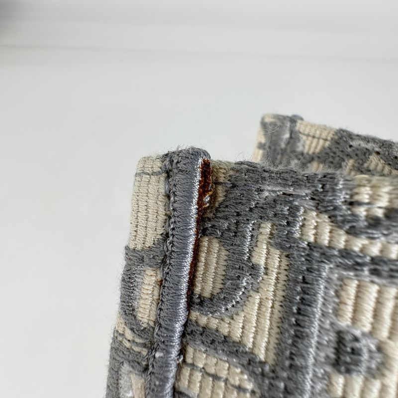 Christian Dior Book Tote Bag Medium Oblique Handbag Tote Bag Canvas Gray White