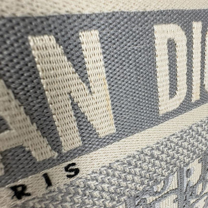 Christian Dior Book Tote Bag Medium Oblique Handbag Tote Bag Canvas Gray White
