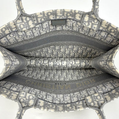 Christian Dior Book Tote Bag Medium Oblique Handbag Tote Bag Canvas Gray White