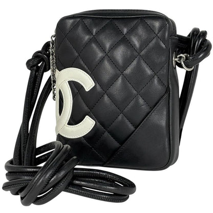 Chanel Cambon Line Shoulder Bag Coco Mark Crossbody Shoulder Bag Leather Black