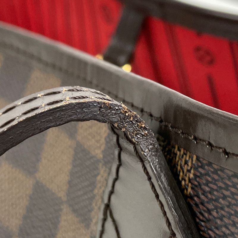 Louis Vuitton Neverfull MM Shoulder Bag Shopping Tote Bag Damier Brown N51105