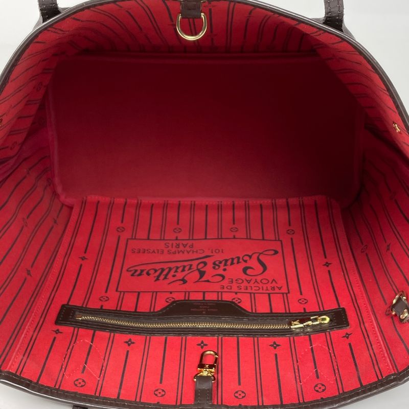 Louis Vuitton Neverfull MM Shoulder Bag Shopping Tote Bag Damier Brown N51105