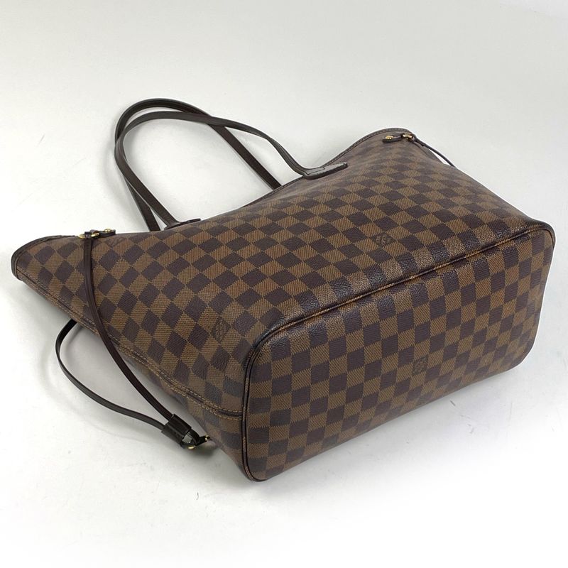 Louis Vuitton Neverfull MM Shoulder Bag Shopping Tote Bag Damier Brown N51105