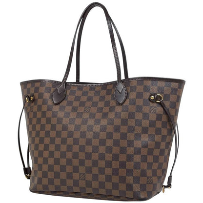Louis Vuitton Neverfull MM Shoulder Bag Shopping Tote Bag Damier Brown N51105