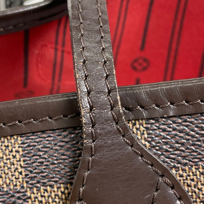 Louis Vuitton Neverfull MM Shoulder Bag Shopping Tote Bag Damier Brown N51105