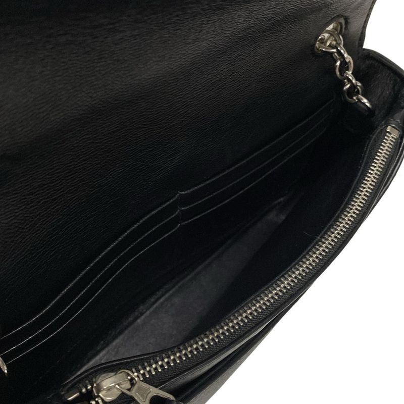 Balenciaga Wallet Everyday 502027 Black X White X Silver Chain Wallet Leather