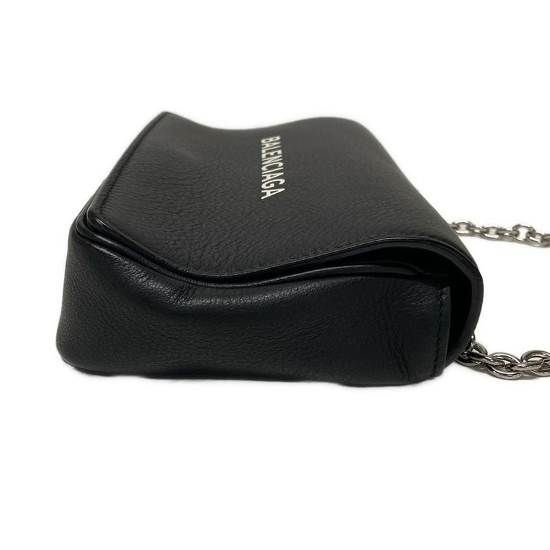 Balenciaga Wallet Everyday 502027 Black X White X Silver Chain Wallet Leather