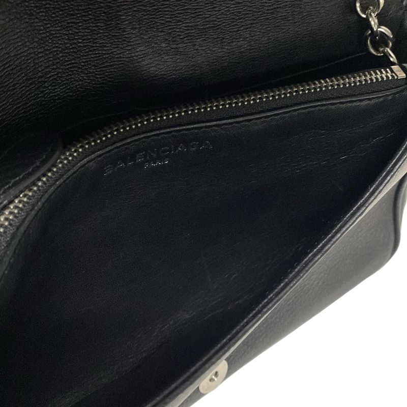 Balenciaga Wallet Everyday 502027 Black X White X Silver Chain Wallet Leather