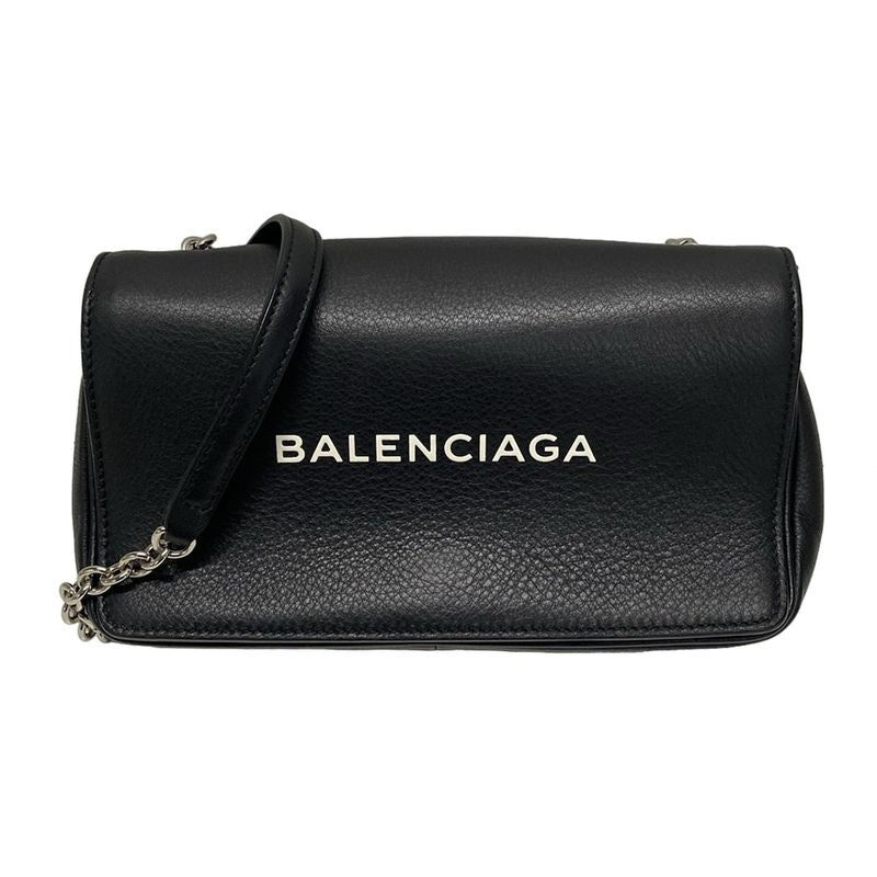 Balenciaga Wallet Everyday 502027 Black X White X Silver Chain Wallet Leather