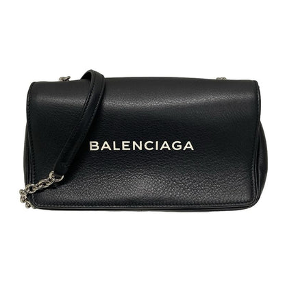 Balenciaga Wallet Everyday 502027 Black X White X Silver Chain Wallet Leather