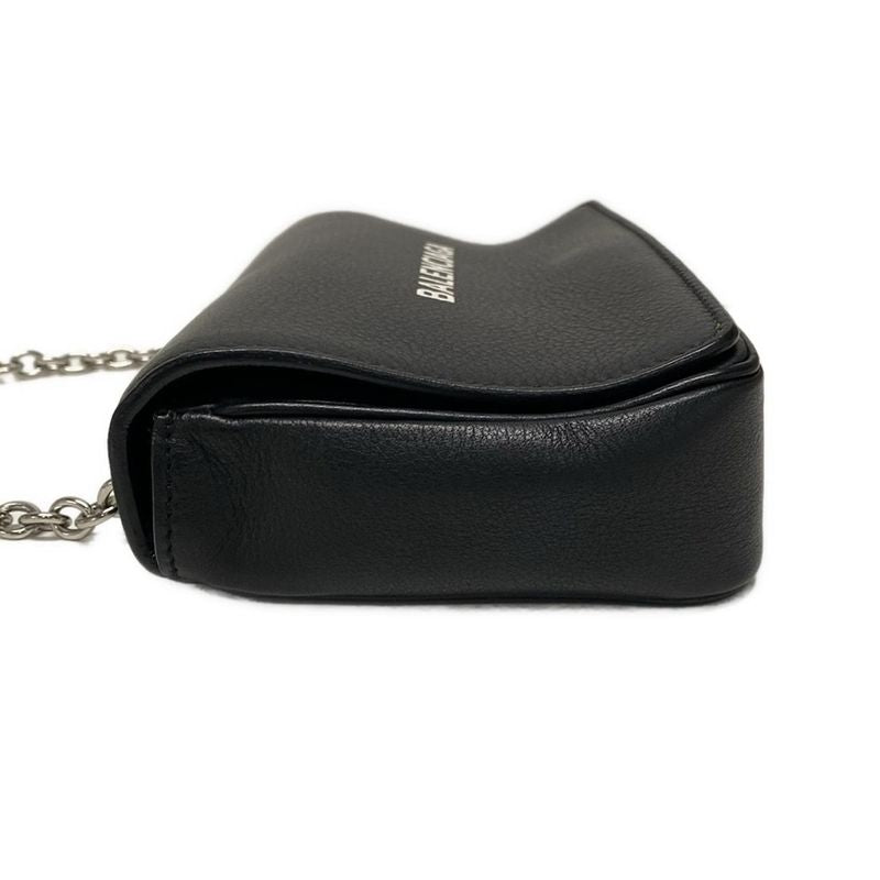 Balenciaga Wallet Everyday 502027 Black X White X Silver Chain Wallet Leather