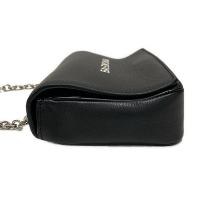 Balenciaga Wallet Everyday 502027 Black X White X Silver Chain Wallet Leather