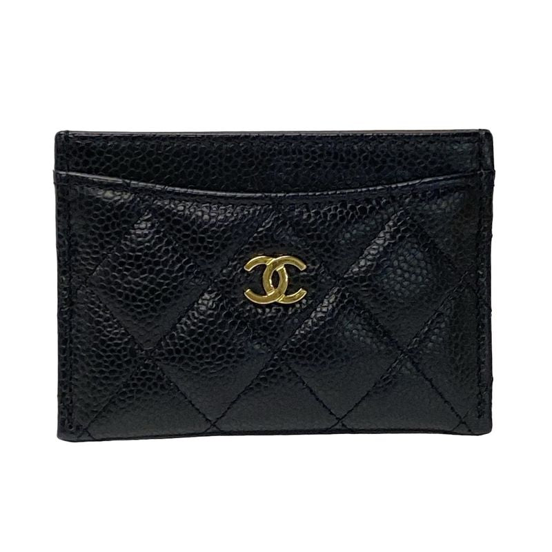 Chanel Card Case Classic Card Case Ap0213 Black Gold Hardware Matelasse Coco