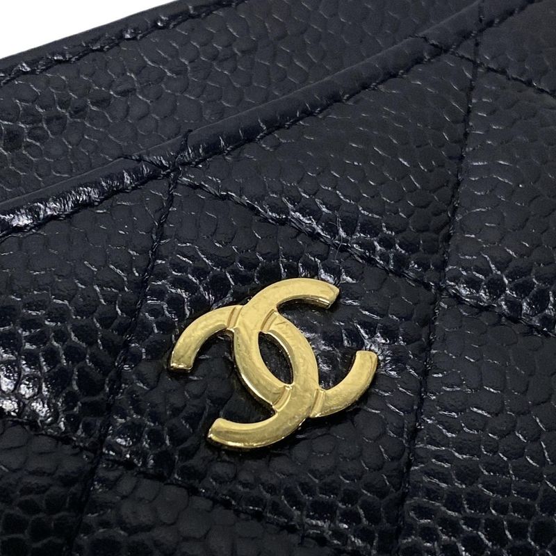 Chanel Card Case Classic Card Case Ap0213 Black Gold Hardware Matelasse Coco