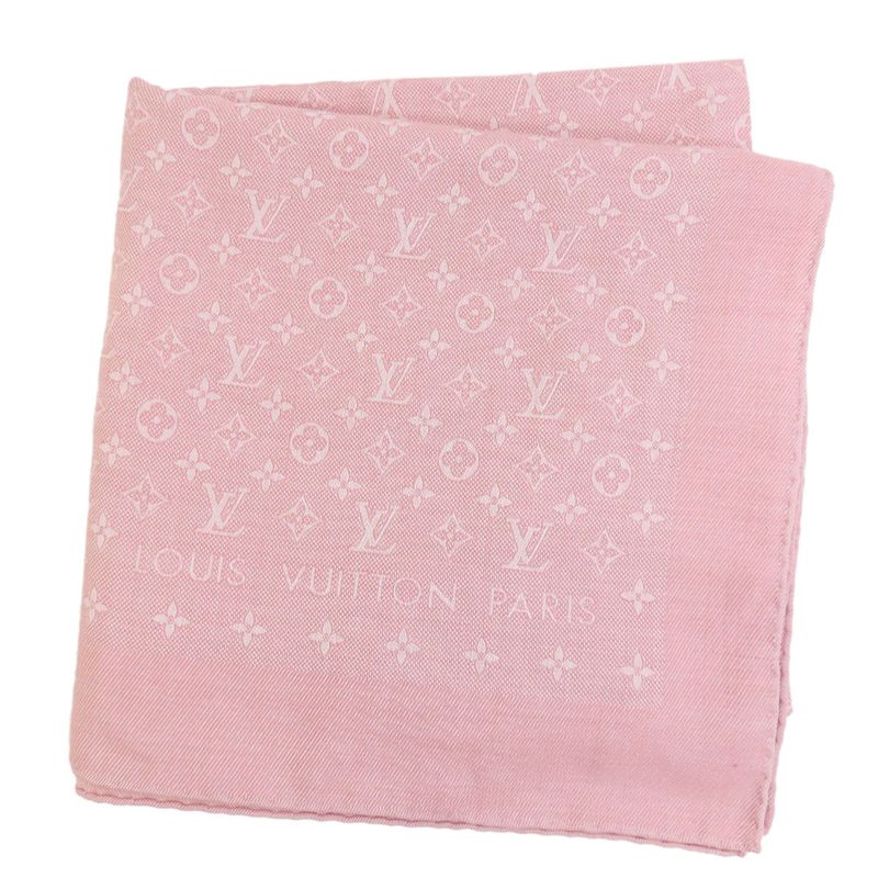 Louis Vuitton M77815 Large Shawl Monogram Shawl Wool Silk Ladies