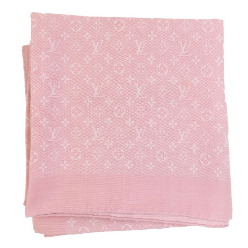 Louis Vuitton M77815 Large Shawl Monogram Shawl Wool Silk Ladies