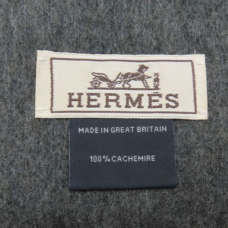 Hermes Logo Scarf Cashmere Ladies