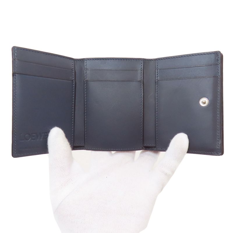 Loewe Compact Wallet Anagram Bifold Wallet (with Coin Purse) Leather Women's