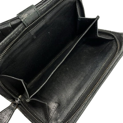 Bottega Veneta Long Wallet Intrecciato Black Leather