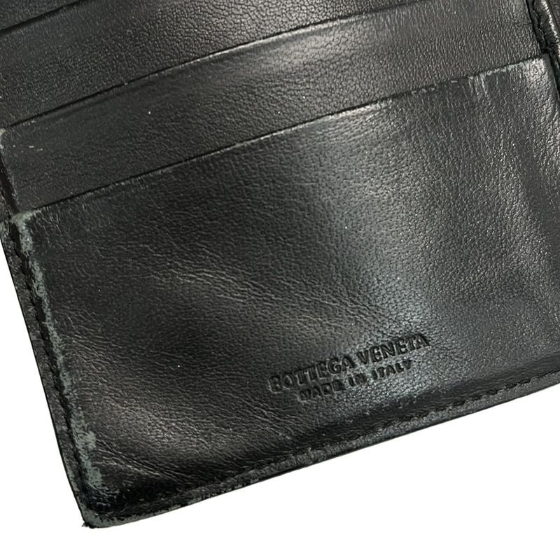 Bottega Veneta Long Wallet Intrecciato Black Leather