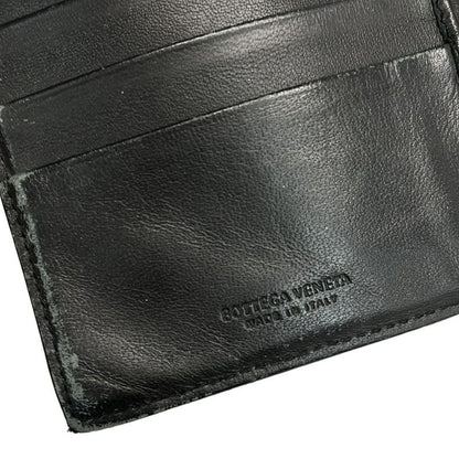 Bottega Veneta Long Wallet Intrecciato Black Leather