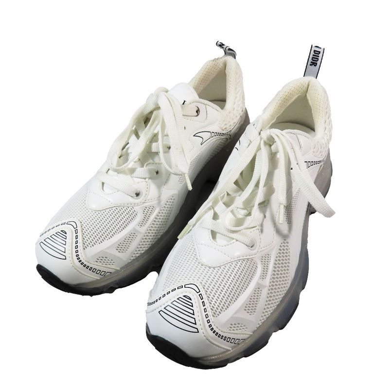 Unused Christian Dior Vibe Sneakers Mesh Low Cut Shoes White 39 26cm (10.24in)