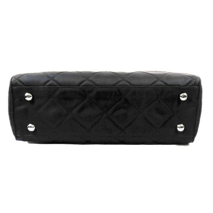 Prada Triangle Logo Nylon Quilted Silver Chain Tote Shoulder Bag Triangle Plate