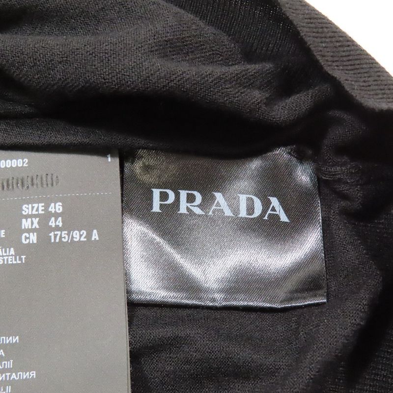 Prada 100% Wool Knit Cardigan Sweater Long Sleeve V Neck High Gauge Light Hand