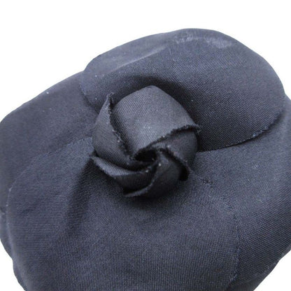 Chanel Camellia Corsage Pin Brooch Accessory Flower Motif Black Ladies Used