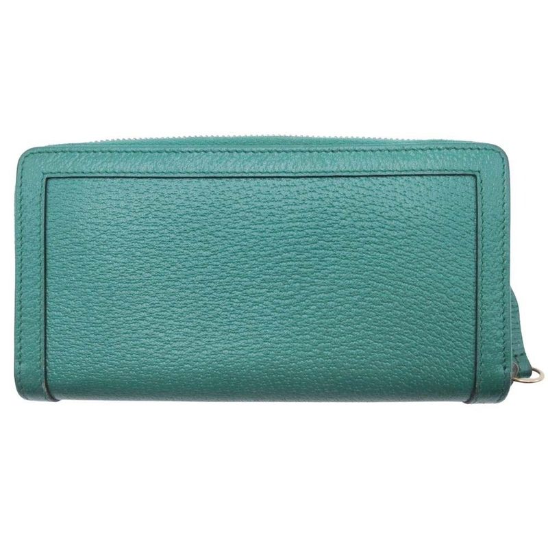 Gucci Double G Logo Bamboo Long Wallet Long Wallet Round Zipper With Coin Purse