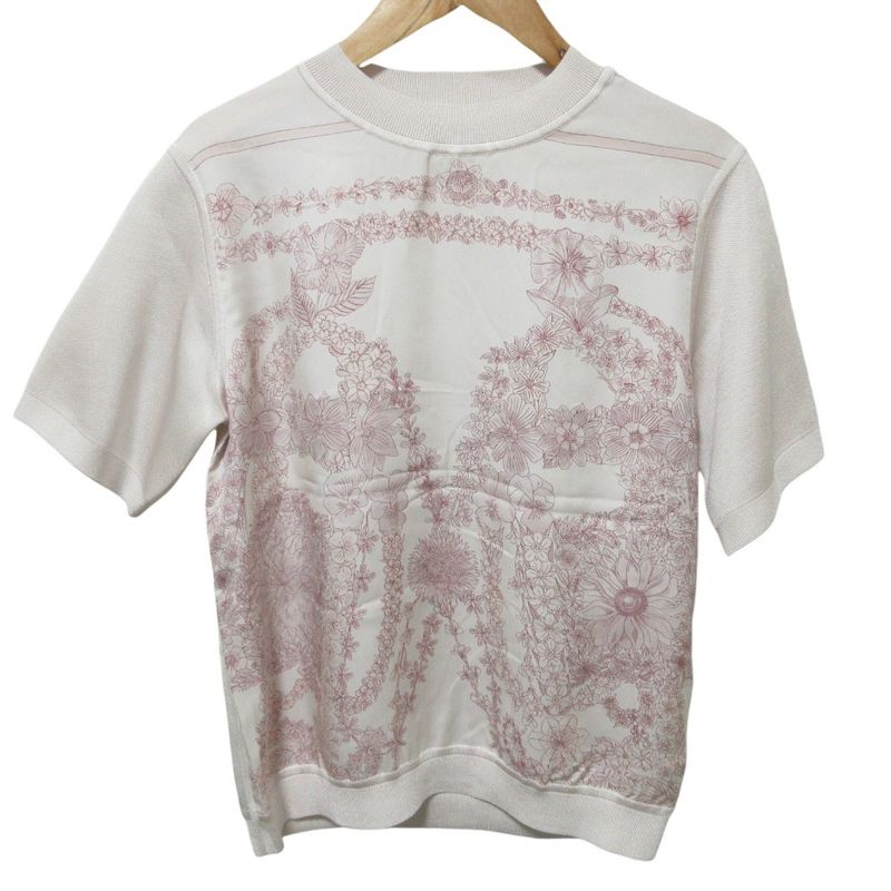 Cleaned 25SS Hermes Twill Reine Brid De Gala En Fleur Knit Cut And Sewn