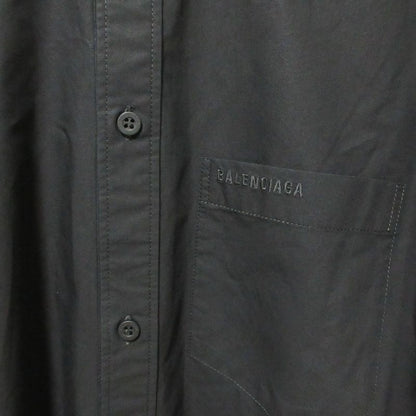 Cleaned Balenciaga 2024 Model Cotton Poplin Tuck Sleeve Shirt Blouse 834033 36