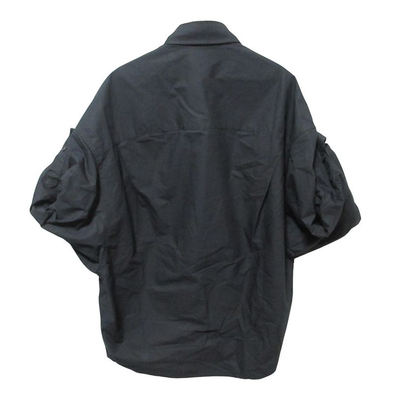 Cleaned Balenciaga 2024 Model Cotton Poplin Tuck Sleeve Shirt Blouse 834033 36