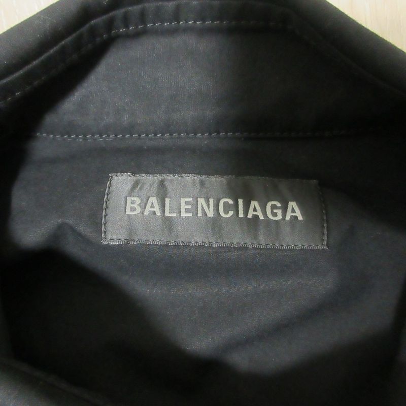 Cleaned Balenciaga 2024 Model Cotton Poplin Tuck Sleeve Shirt Blouse 834033 36