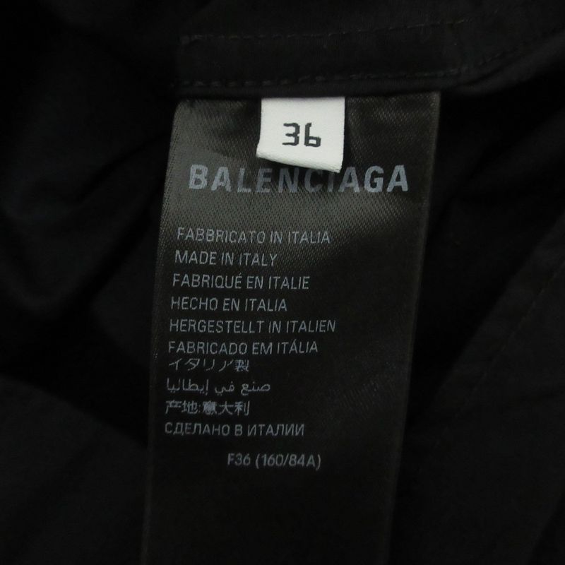 Cleaned Balenciaga 2024 Model Cotton Poplin Tuck Sleeve Shirt Blouse 834033 36