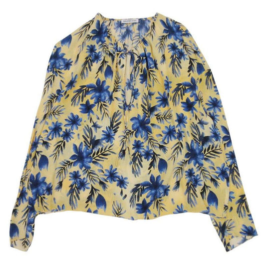 18ss Balenciaga Floral Silk Blouse Shirt Pullover Tops Long Sleeve Allover