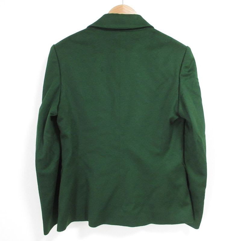 Hermes Vintage Gold Button Wool Jacket Size 40 Green Ladies