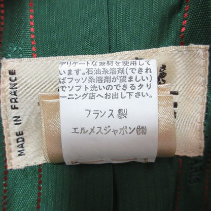 Hermes Vintage Gold Button Wool Jacket Size 40 Green Ladies