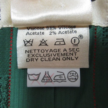 Hermes Vintage Gold Button Wool Jacket Size 40 Green Ladies