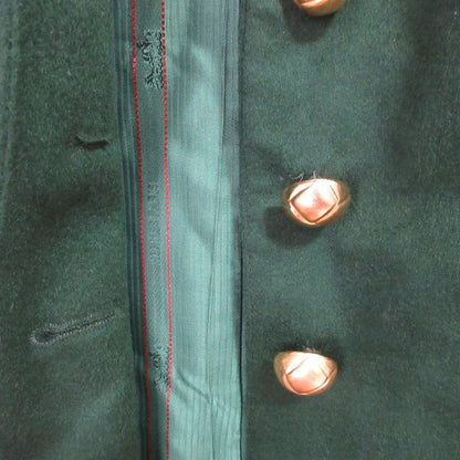 Hermes Vintage Gold Button Wool Jacket Size 40 Green Ladies