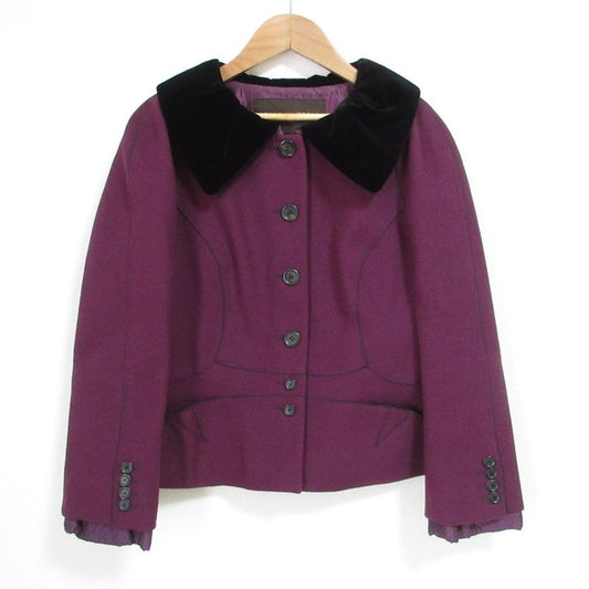 Good Louis Vuitton Velor Color Tweed Jacket Size 38 Purple Ladies Used