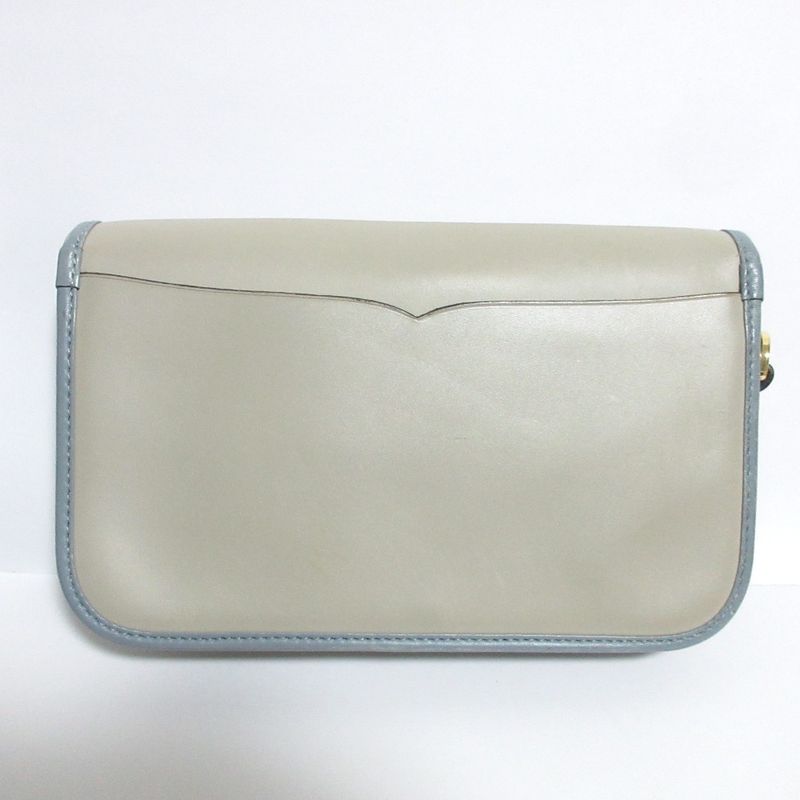 Good Loewe Ines Anagram Bicolor Leather Shoulder Bag 324.71h70 Beige Ladies Used