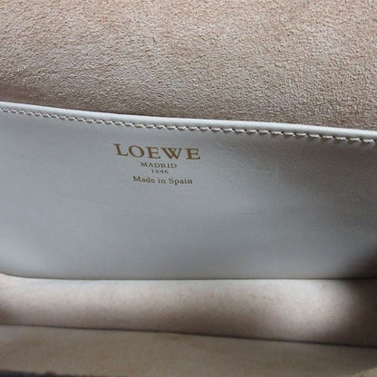 Good Loewe Ines Anagram Bicolor Leather Shoulder Bag 324.71h70 Beige Ladies Used